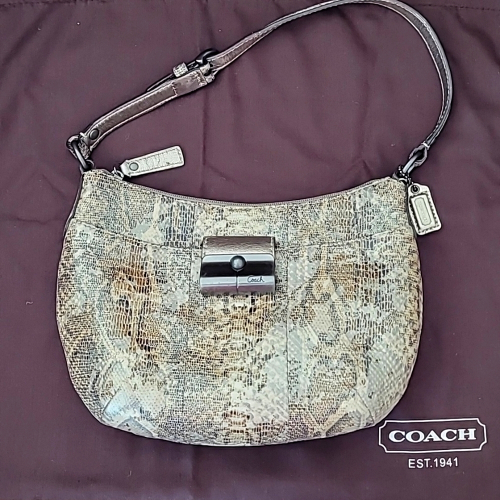 Coach, Kristin, python embossed small Hobo shoulder bag